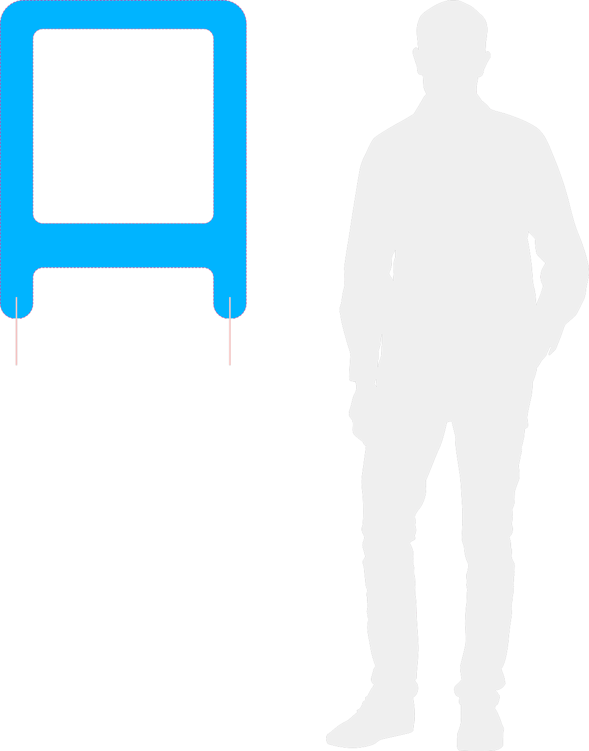 Sneeze guard/protection screen - size chart and scale Sneeze guard/protection screen - size chart and scale