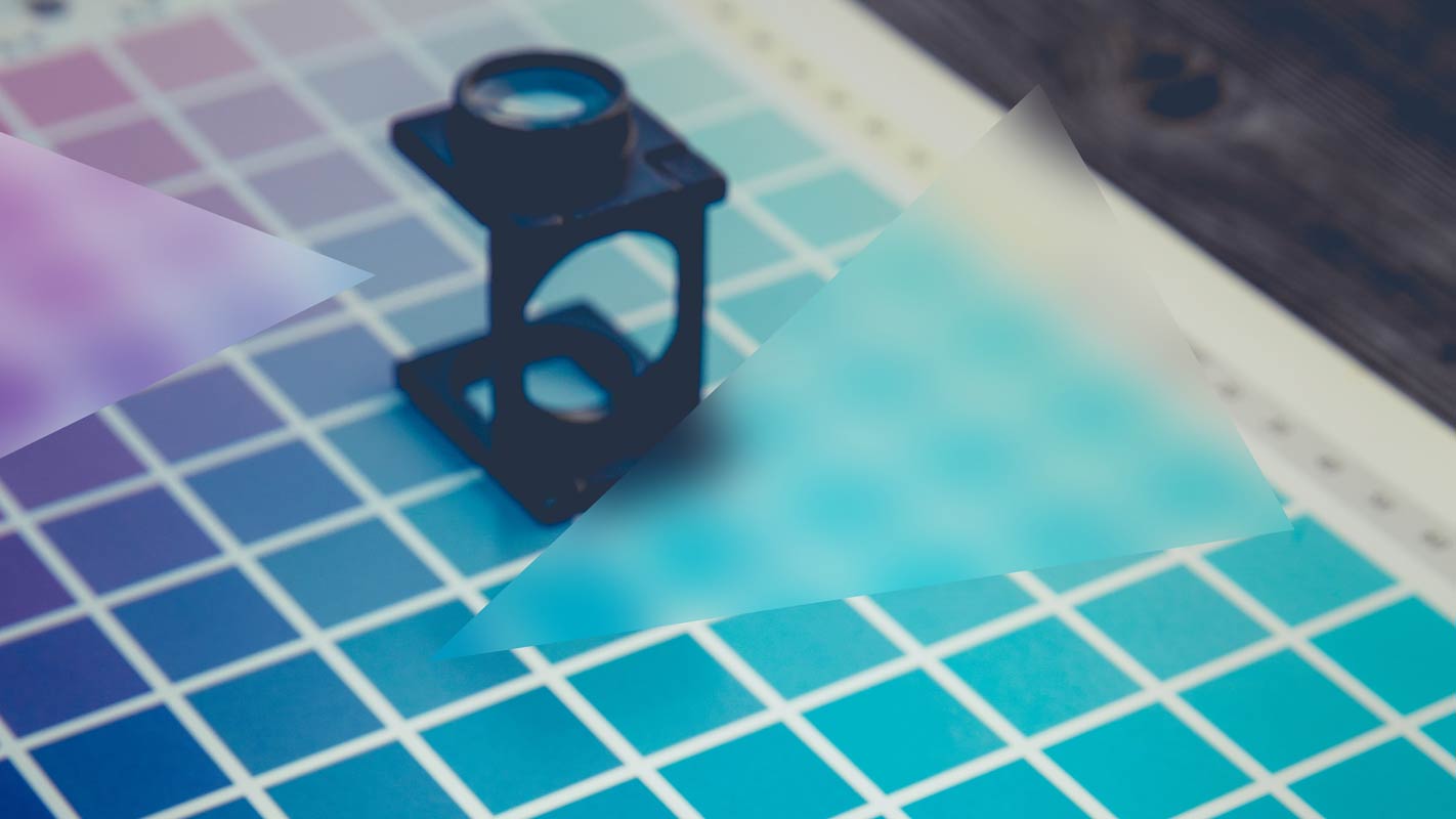 Linen tester on a CMYK swatch book - CMYK vs RGB