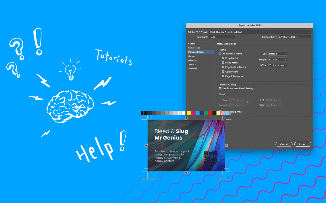 Design for print – Bleed, Slug and Crop Marks Explained
