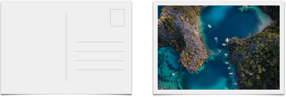 Postcard front & back side by side Postcard front & back side by side