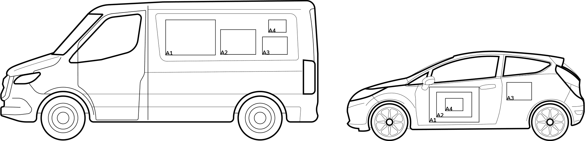 van and car magnetic sign size comparison